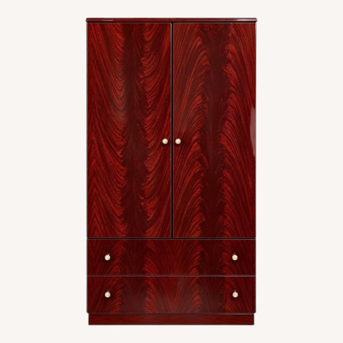 Used Glossy Mahogany Armoire Wardrobe with 2 Drawers for sale on AptDeco