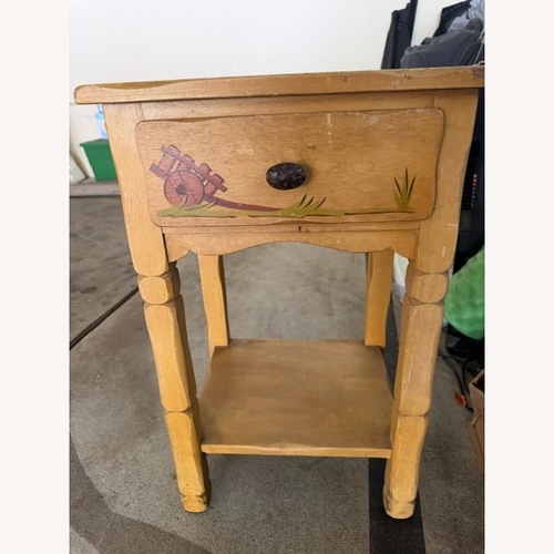Used Vintage/Antique Finds Light Brown Wood Nightstand for sale on AptDeco