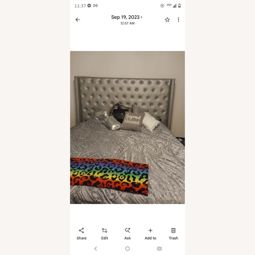 Used Silver Bling and Sparkle Bed for sale on AptDeco