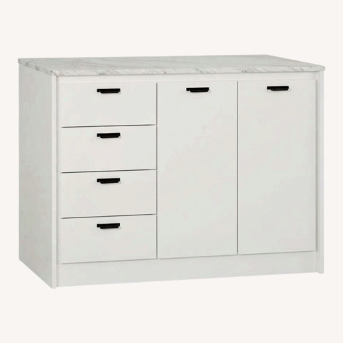 Used South Shore Amaro White Kitchen Island for sale on AptDeco