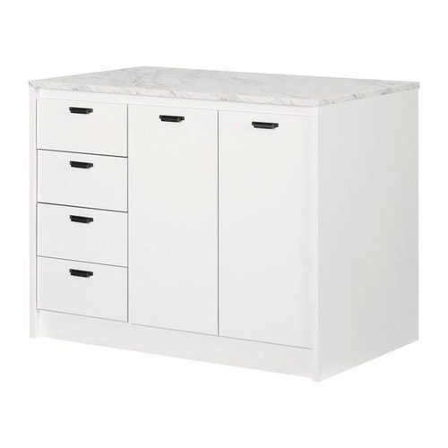 Used South Shore Amaro White Kitchen Island for sale on AptDeco