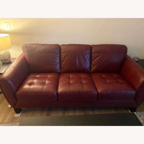 Used Red Leather Couch for sale on AptDeco