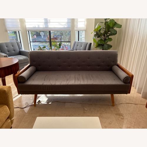 Used Gray Upholstered Mid Century Sofa for sale on AptDeco