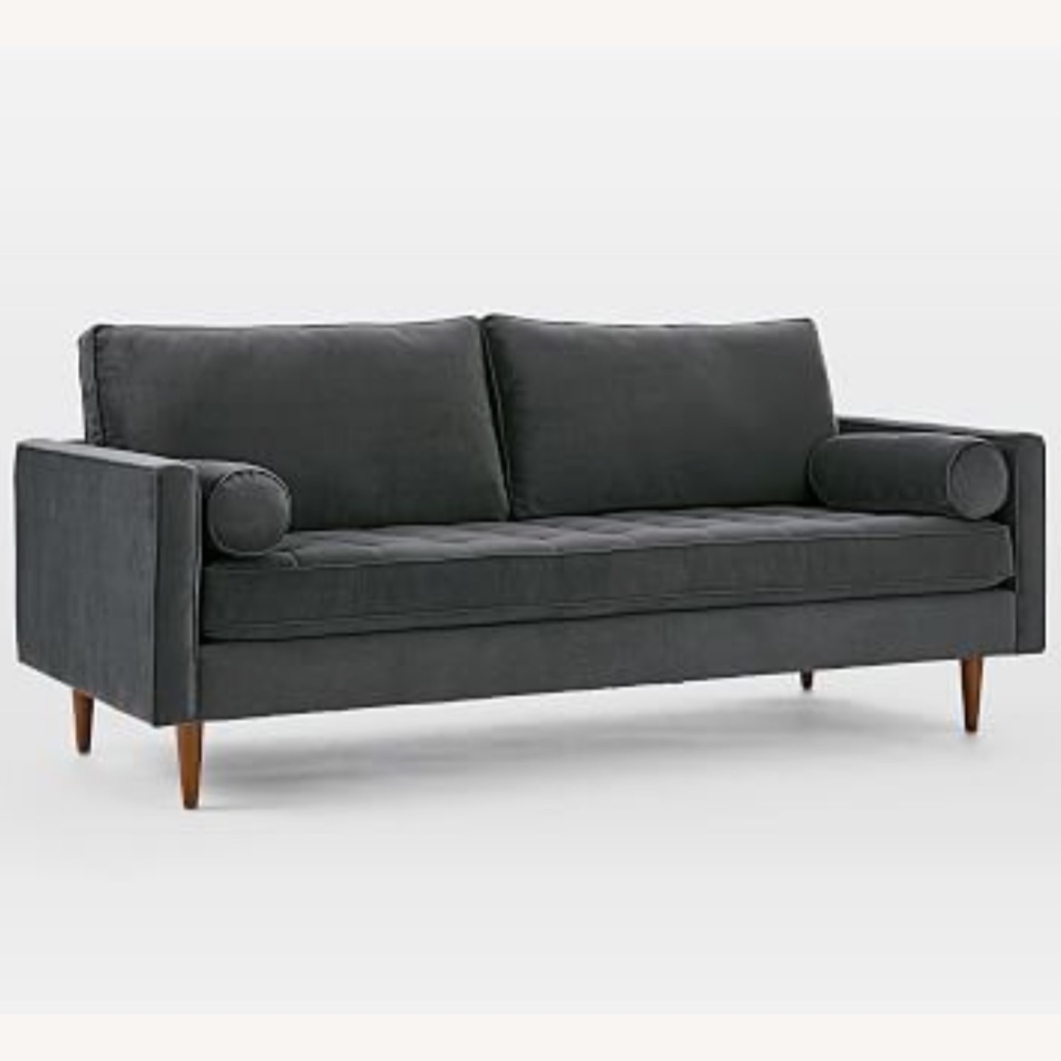 West Elm Monroe 80" Mid-Century Sofa in Dark Grey Navy - image-4
