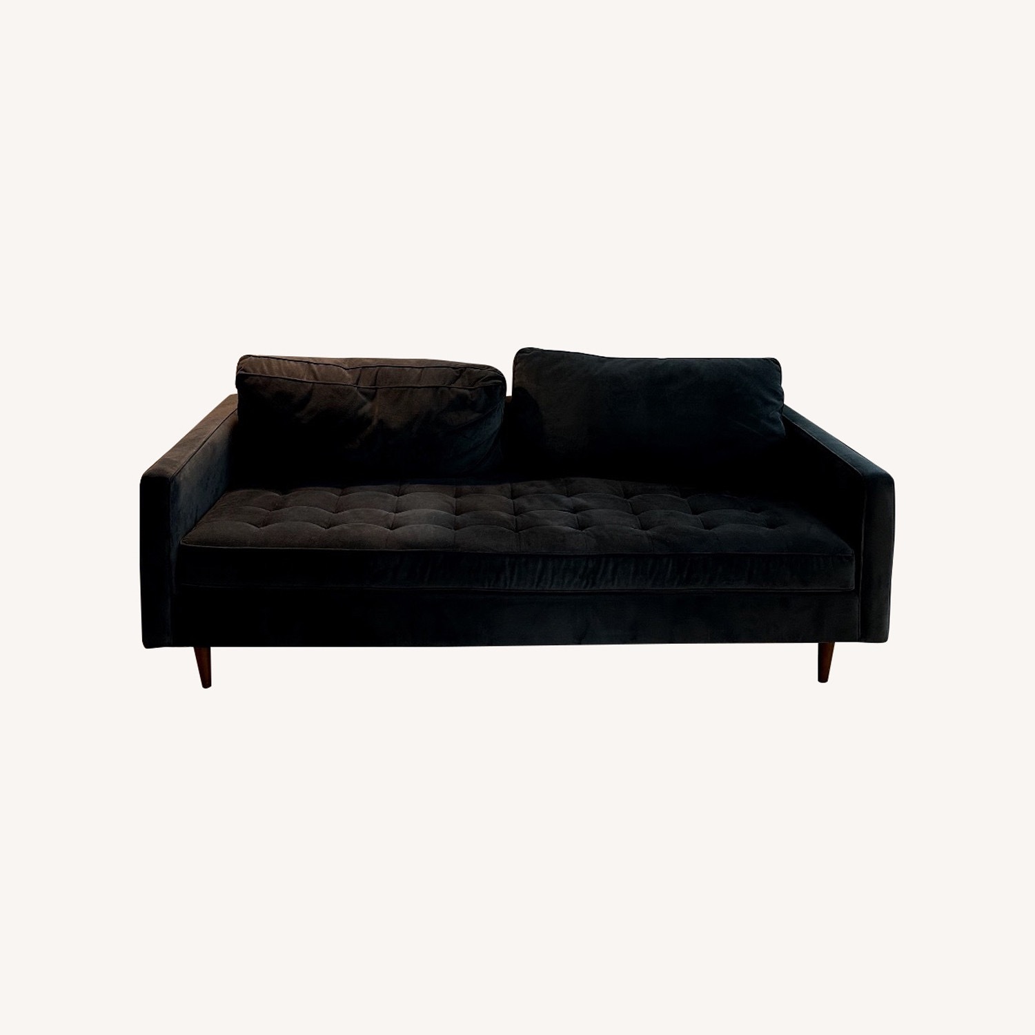 West Elm Monroe 80" Mid-Century Sofa in Dark Grey Navy - image-6