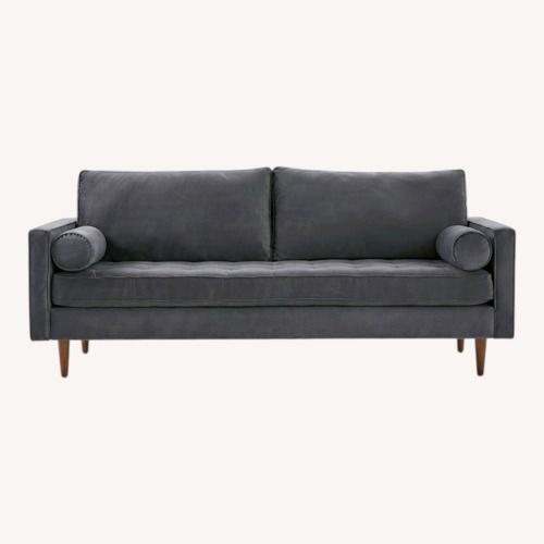 Used West Elm Monroe 80" Mid-Century Sofa in Dark Grey Navy for sale on AptDeco