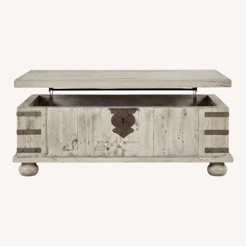 Used Ashley Furniture Light Gray Wood Coffee Table for sale on AptDeco