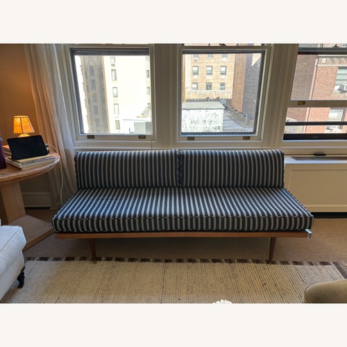 Used Vintage Milo Baughmagn Black Fabric 2 Seater Sofa for sale on AptDeco