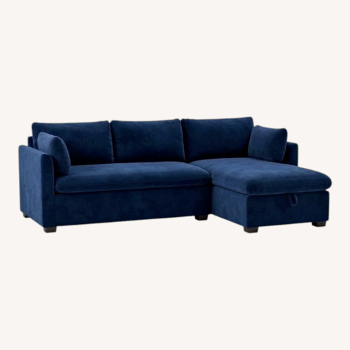 Used Article Navy Velvet Sleeper and Storage Sofa for sale on AptDeco