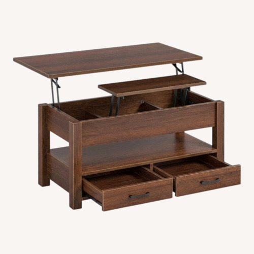 Used Wayfair Dark Brown Wood Coffee Table for sale on AptDeco