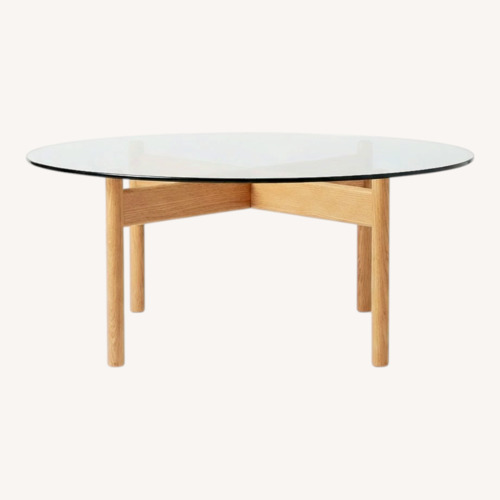 Used Joybird Glass and Wood (Oak) Coffee Table for sale on AptDeco