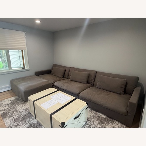 Used Sixpenny Devyn Gray 4 Piece Chaise Sectional Sofa for sale on AptDeco