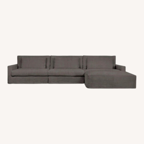 Used Sixpenny Devyn Gray 4 Piece Chaise Sectional Sofa for sale on AptDeco