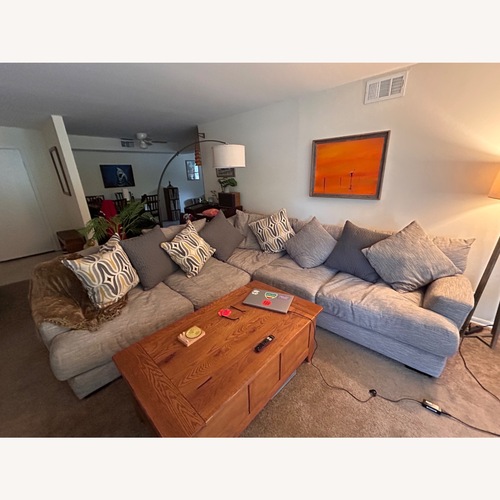 Used Raymour & Flanigan Light Gray 3+ Piece Sectional for sale on AptDeco