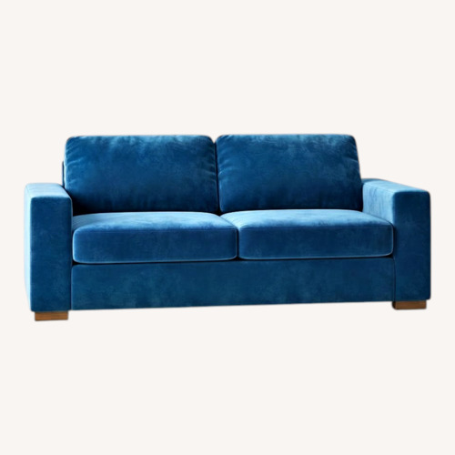 Used Blue Velvet 2 Seater Sofa and Loveseat for sale on AptDeco