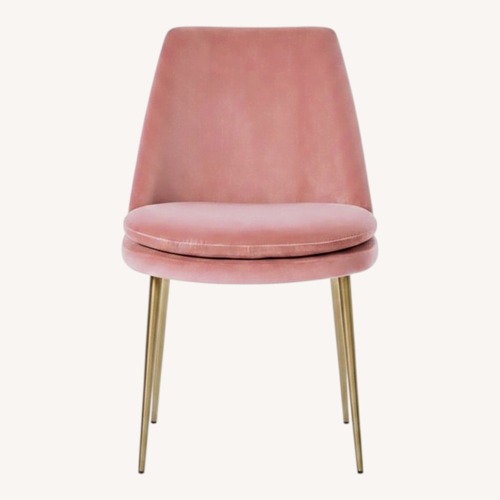 Used West Elm Pink Microsuede Accent Chair for sale on AptDeco