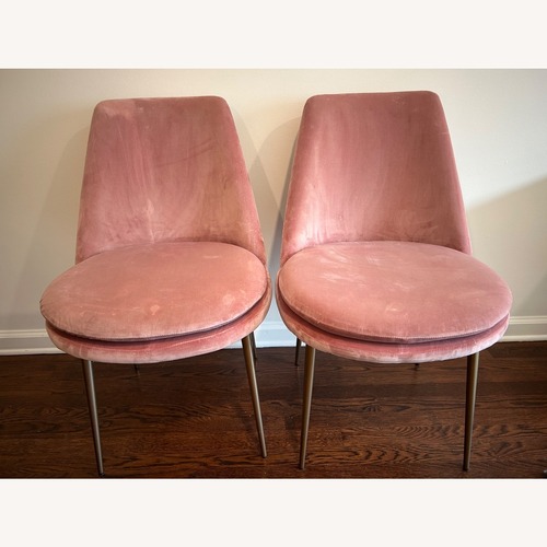 Used West Elm Pink Microsuede Accent Chair for sale on AptDeco