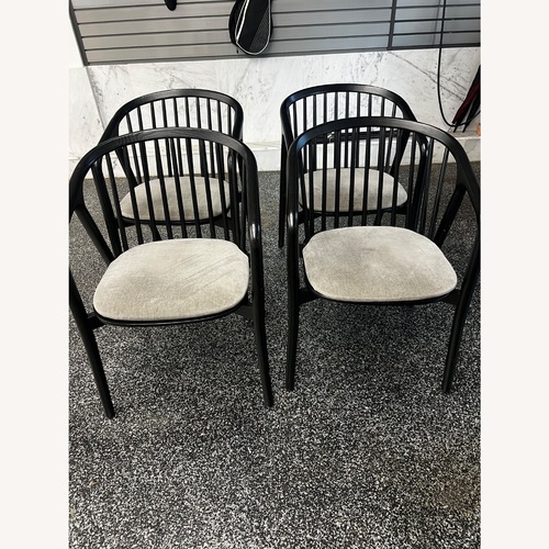 Used Bernhardt 4 Scandinavian Black Wood Dining Chairs  for sale on AptDeco