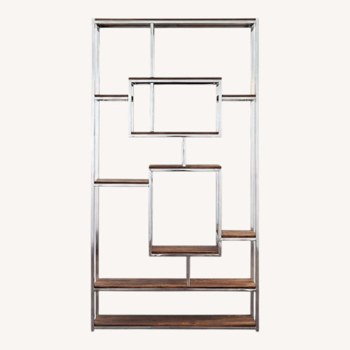 Used Bookself Metal Frame Wood Shelves for sale on AptDeco