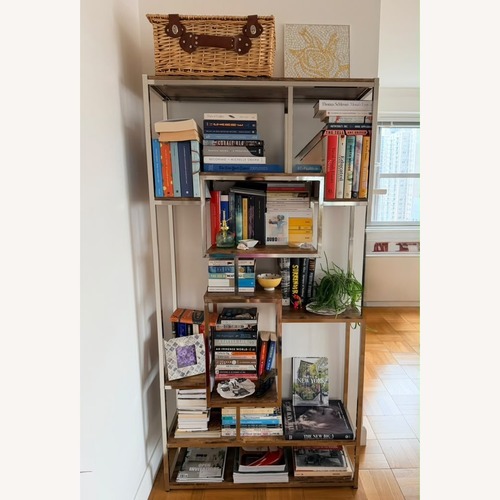 Used Bookself Metal Frame Wood Shelves for sale on AptDeco