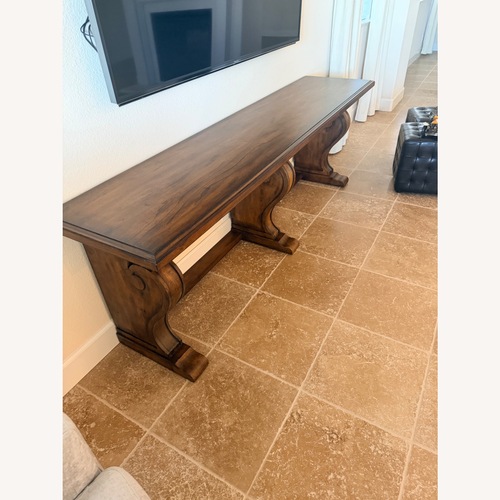 Used Ethan Allen Wayfarer Dark Brown Wood Side Table for sale on AptDeco
