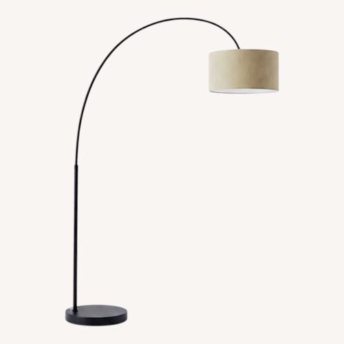 Used West Elm Overarching Linen Shade Lamp for sale on AptDeco