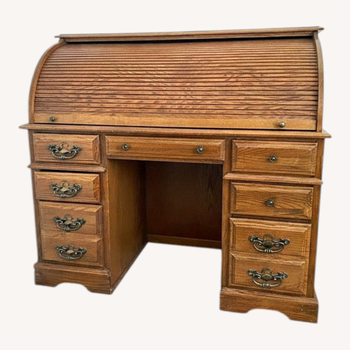 Used Vintage/Antique Finds Light Brown Wood Desk for sale on AptDeco