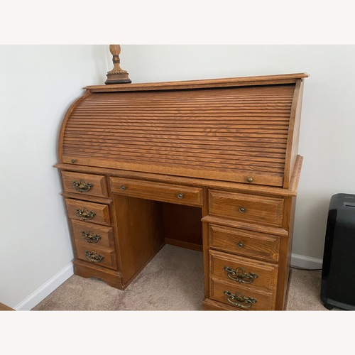 Used Vintage/Antique Finds Light Brown Wood Desk for sale on AptDeco