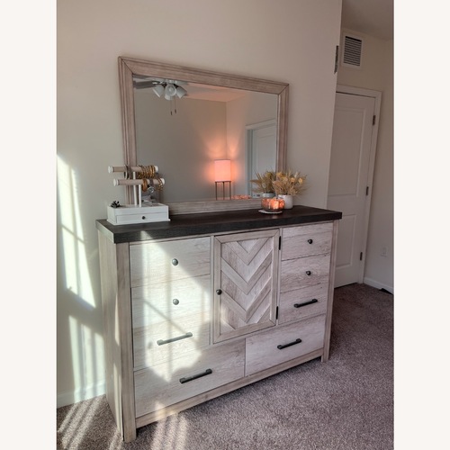 Used City Furniture Wooden Wardrobe with Mirror for sale on AptDeco