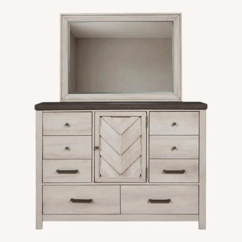Used City Furniture Wooden Wardrobe with Mirror for sale on AptDeco