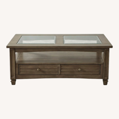 Used Kane's Furniture Dark Brown Wood Coffee Table for sale on AptDeco