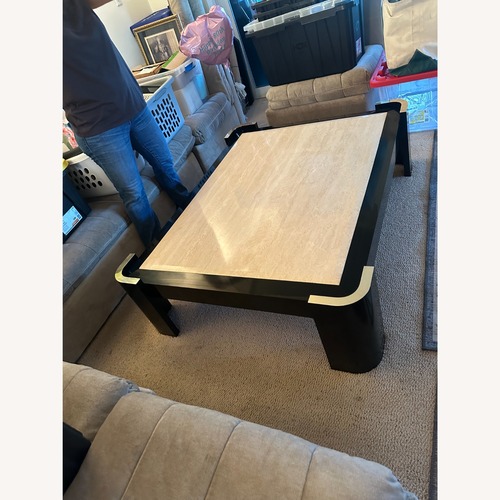 Used Vintage/Antique Finds Black Marble Coffee Table for sale on AptDeco