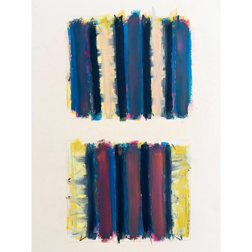 Used Vintage Abstract Oil Pastel Work Paul Rinaldi for sale on AptDeco