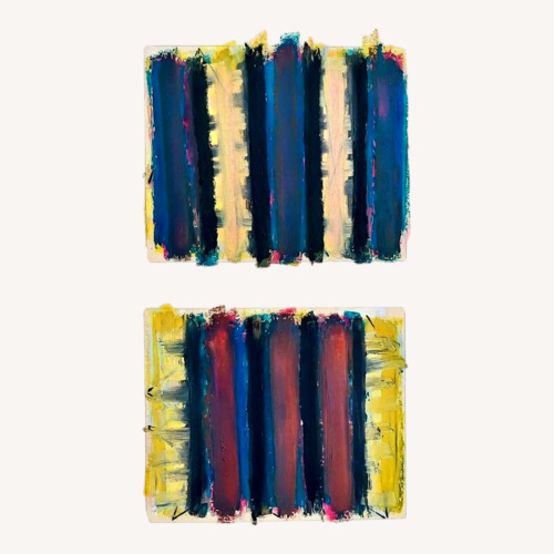 Used Vintage Abstract Oil Pastel Work Paul Rinaldi for sale on AptDeco