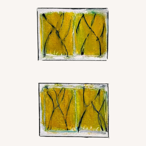 Used Vintage Abstract Art Paul Rinaldi Oil Pastel for sale on AptDeco