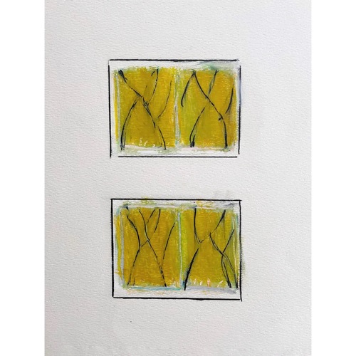 Used Vintage Abstract Art Paul Rinaldi Oil Pastel for sale on AptDeco