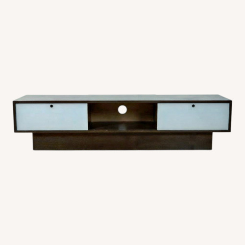 Used Dark Brown Wood Media Storage for sale on AptDeco