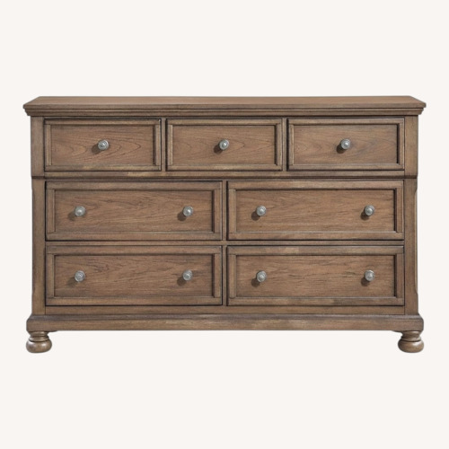 Used Raymour & Flanigan Donegan Light Brown Wood Dresser for sale on AptDeco