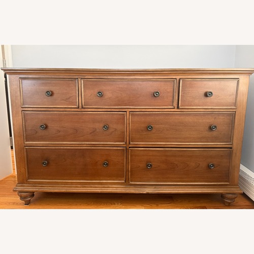 Used Raymour & Flanigan Donegan Light Brown Wood Dresser for sale on AptDeco
