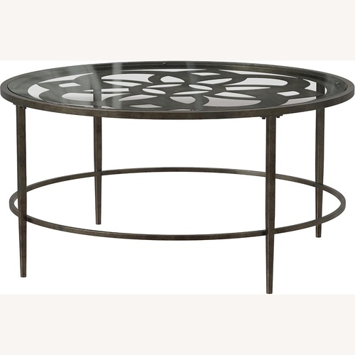 Used Light Gray Metal Coffee Table for sale on AptDeco