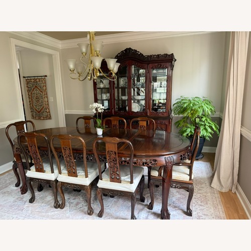 Used Solid Chinese Rosewood Dining Table and 8 Chairs for sale on AptDeco