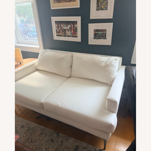 Used West Elm Andes Sofa – 60” White Velvet for sale on AptDeco