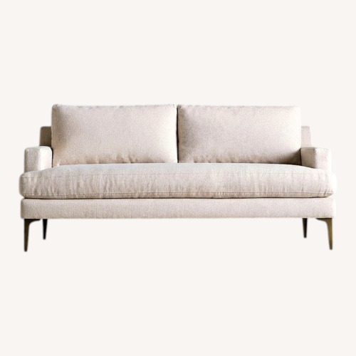 Used West Elm Andes Sofa – 60” White Velvet for sale on AptDeco