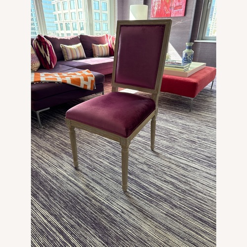 Used 4 Wisteria Pink Velvet Chairs for sale on AptDeco