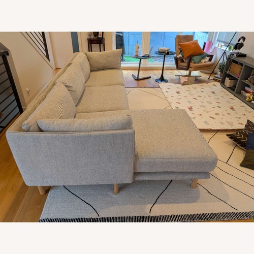 Used Crate & Barrel Wells Light Gray 2 Piece Sectional for sale on AptDeco