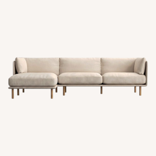 Used Crate & Barrel Wells Light Gray 2 Piece Sectional for sale on AptDeco