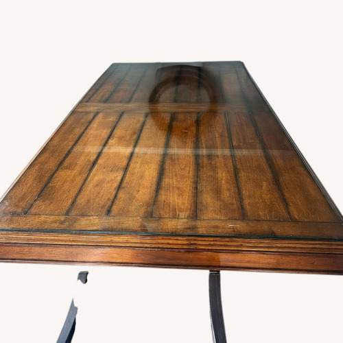Used Henredon Dining Table With Glass Top  for sale on AptDeco