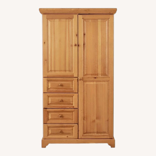 Used Gothic Cabinet Craft Natural Wood Armoire for sale on AptDeco