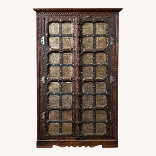 Used Vintage/Antique Finds Dark Brown Wood Armoire for sale on AptDeco