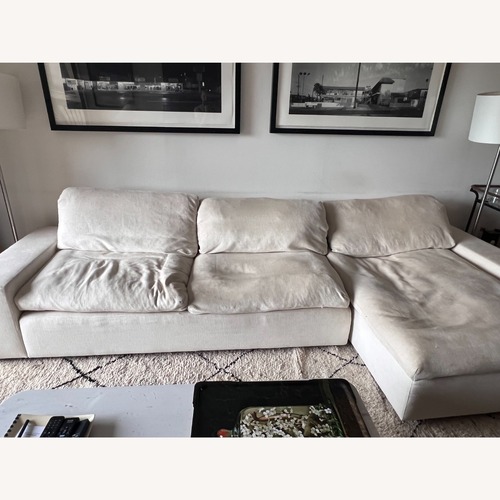 Used EQ3 White Right Hand Facing Sectional Couch Sofa for sale on AptDeco